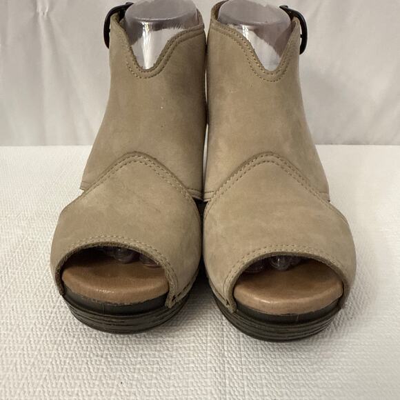 Dansko Sandals Womens Size 8 Vanda Taupe Nubuck Wedge Slingback Shoes 38 - Picture 6 of 10